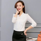 The White Shirt With Long Sleeves Of The New Korean Women's Dress In Spring And Summer Of