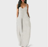 Fashion Solid Color Loose Casual Strap Long Dress Sexy Sleeveless Beach Holiday Bohemian Maxi Dresses Robe Femme
