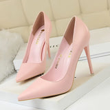 Zingj Korean Version Of Fashion Simple Women's Shoes Show Thin High Heels Fine Heel Super High Heel Shallow Mouth