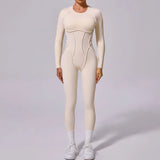 Zingj Sha New Winter Integrated Sports Yoga Suit Bare Back Tight Long Sleeve Trousers Jumpsuit 10122-Outfit