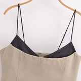 New Splicing Design Short Halter Top