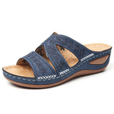 Yard Sandals And Slippers Women's Slope Heels, Fish Mouth, Thick Soles, Large Size Shoes, Multi-Color Optional Embroidery, Cold Slippers,