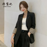 Spring And Summer New Korean Solid Color Small Suit Jacket Women's Casual Loose Coat Temperament Small Fragrant Style Suit