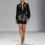 Women's Autumn And Winter Velvet Fashion Single-Dbutton Shirt Dress Skirt With