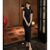 Zingj Break French Style Dress For Children In Summer 2024 New Slim Knit Buttocks