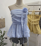Lattice Tset Bra Sling Sling Vest Sleeveless T-Shirt Twive Tidal Twives Fluttering With Flower Top Woman