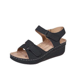 Summer New Retro Women's Sandals Car Line Hole Shoes Large Round Head Slope Heel