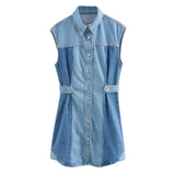 Spring Quilted Denim Dress 5862085 Denim Trousers