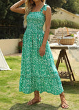 Long Bohemian Print Strap Loose Casual