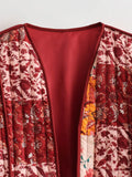 New Autumn Flower Print Embroidered Short Cotton