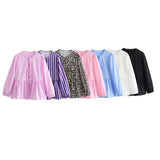 New Bow Knot Lock Color Loose Casual Shirt