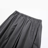 New Nylon Solid Color Pleated Casual Half Skirt