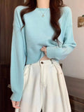 Zingj One-Word Collared Sweater For Women In Autumn And Winter, A Solid Color Casual Sweater, A Small Foreign