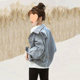 Zingj New Denim Jacket Female Loose Korean Version Of The Retro Web Celebrity Bat Sleeve Student Jacket Fashion-Outfit
