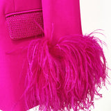 New Star Fashion Luxury Ostrich Feathers Hot Green Fruit Collar Suit