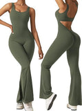 Women's Sleeveless Horn Jumpsuit Sexy Bare Back Vest Tightening Hip Yoga