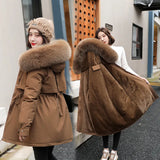 Send To Overcome The New 2024 Long Temperament Cotton-Padded Jacket Small Winter Plus Velvet Plus Thick Large Size Women Cotton-Padded Clothes-Outfit