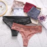 Thong Sexy Lace Panties Perspective Underwear Lingerie Panties Floral Lace Underpants Solid Color Briefs for Female