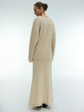 Zingj Mink Wool Sweater Suit Female Autumn And Winter Commute Simple Knit V-Neck Sweater Half