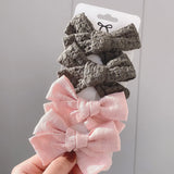 Leopard Print Hairpins Bowknot Hair Clips For Cute Girls Cotton Safty Barrettes Hairgrip Headwear Kids Hair