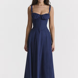 Women's New Broken Flower Collar Sexy Open Fork Spring Dress