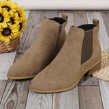 Women's Boots New Square With Large Size Women's Boots Velvet Fashion Boots Side Zippered Tips Short