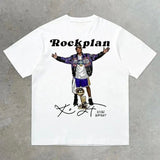 Men's T-Shirt 2024 Basketball Shirt Sports Style Short-Sleeved Cotton Print Loose T-Shirt Street Hip-Hop Blouse Short