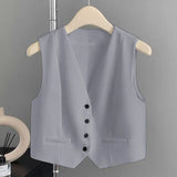 Zingj Vest Women's Vest Outside The New 2024 Autumn Jacket Slim Sleeveless Short Vest Jacket Horse