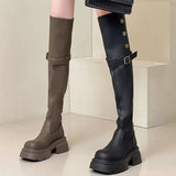 2025 Autumn And Winter New Small Martin Boots Women Net Red Knight Boots Over The Knee Long Boots Thick Skin Skin Skin