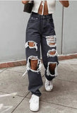 Ripped High Waist Boyfriend Jeans- Outfit