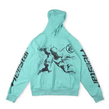 Printing Leisure Retro Tide Card Loose Hooded Sweaters For Men And
