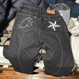 Devil Island Denim Suit High Street Western Denim Jacket Baggy Jeans Trend