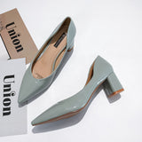 Zingj High Heels, Single Shoes, Korean Version Women's Shoes, Nude Pointed Heels, Thick Heels, Spring And Autumn Shoes, Lacquered Leather Work
