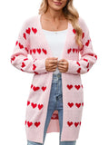 And Winter New Valentine's Day V Word Love Lasce Knitted Cardigan Coat Sweater