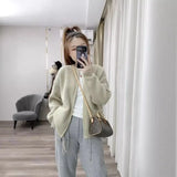 Zingj Color Lazy Wind Double-Headed Zipper Soft Waxy Sweater Autumn New Women's High-Level Versatile Knit