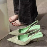 Zingj Small Fragrant Wind High Heel Head Head Sandals Female 2024 New Summer Thin Heel Pointed Toe Foot Single Shoes-Outfit