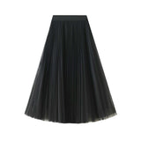 Fairy Atmosphere Swing Net Yarn Half-Dress Woman 2025 Spring Thin And Flowing Medium Long Folded Dress