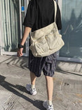Large Canvas Satchel Bag- Outfit