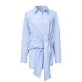 women shirt blouse long sleeve ruched solid color blouse for office ladies white blue black autumn