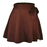 Solid High Waist Sweet Fashion Lace-up Chiffon Satin Wrap