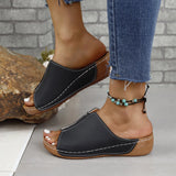 2024 Summer New Slope Heel Thick Soles Large Size Casual Fashion Simple Thick Soles For Women's