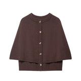 2025 Fashion Knitted Round-Necked Shawl Cape Design Woolen Sweater Women's