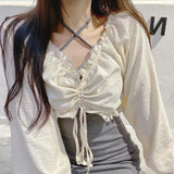 Sets Women Harajuku Korean Fashion Basic 2022 New Design Popular Casual All-match Streetwear V-neck Mini Kawaii
