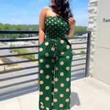 Zingj Hot Style Autumn Slim Sleeveless Strapless Print Women's Jumpsuit