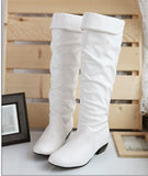 Popular Style Leisure Low-Heeled High-Heeled Boots Round Head Thick-Heeled Knight Boots Large Size Winter Women's