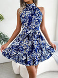 Mid Skirt Elegant Tied Ruffled Floral