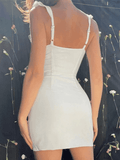 Split V Neck Mini Dress- Outfit
