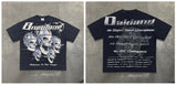 Vintage T-Shirt Men's High Street Creative Pattern Printing Round Collar Short-Sleeved Cotton Super Loose Short
