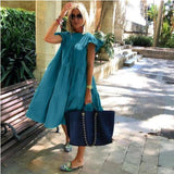 New Women Summer Sundress Holiay Vintage Ruffled Party Dresses Casual Vestidos Femme Robe Robe Summer Dress