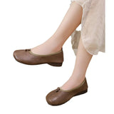 Zingj Single Shoes Women 2024 Spring Fall New Korean Version Fashion Round Head Flat Bottom A Foot Pedal Mother
